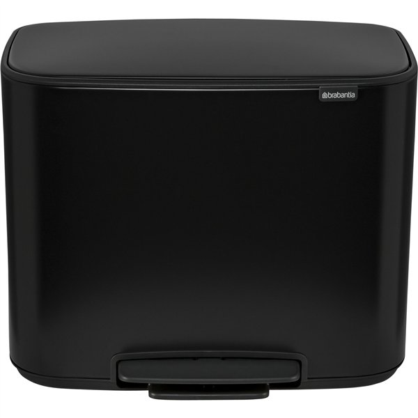 Brabantia Bo pattumiera a pedale nero, 11 + 23 L