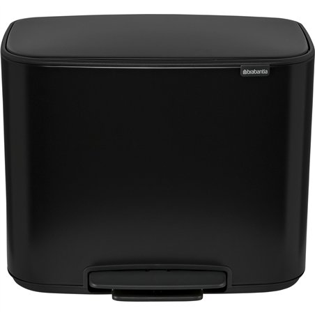 Brabantia Bo pattumiera a pedale nero, 11 + 23 L