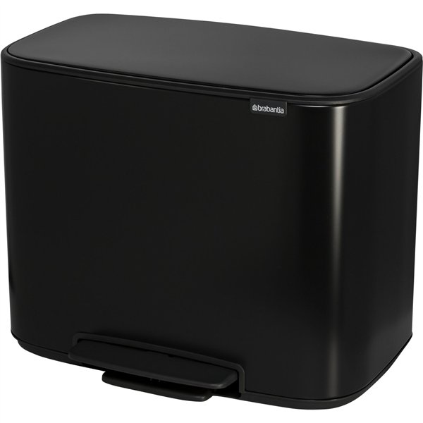 Brabantia Bo pattumiera a pedale nero, 11 + 23 L