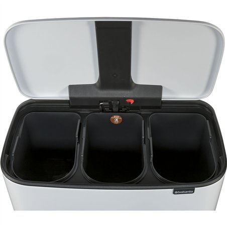 Brabantia Bo pattumiera a pedale bianco, 3 x 11 L