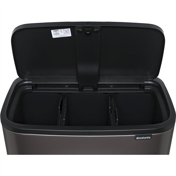 Brabantia pattum. Bo Touch Bin Platinum, 3 x 11 L