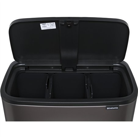 Brabantia pattum. Bo Touch Bin Platinum, 3 x 11 L