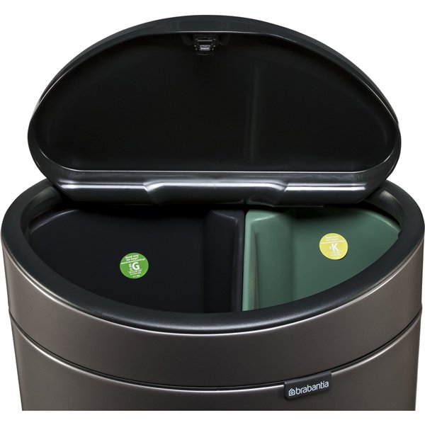 Brabantia pattumiera Touch Bin New,recycle, 23+10 L Platinum