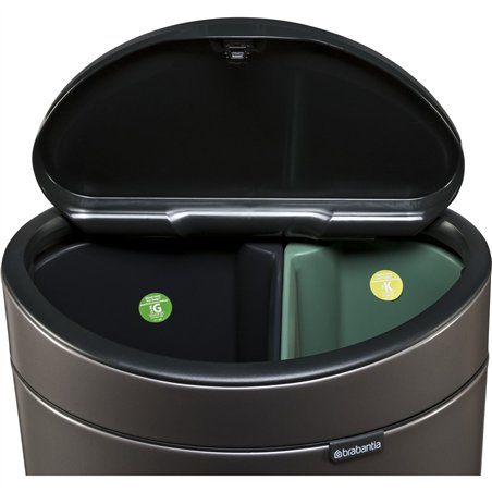 Brabantia pattumiera Touch Bin New,recycle, 23+10 L Platinum