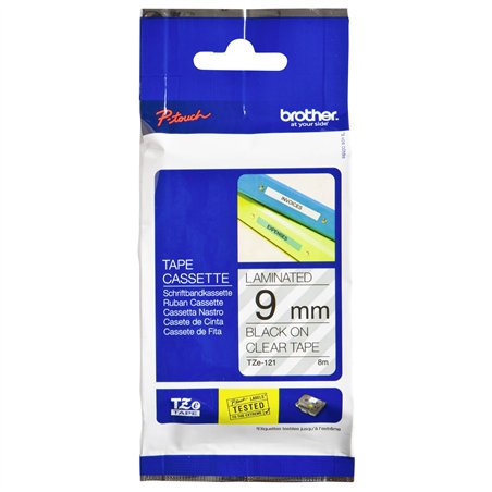 Brother Nastro per etichettatore TZE-121 incolore/nero   9 mm lam