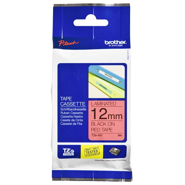 Brother Nastro per etichettatore TZE-431 rosso/nero  12 mm