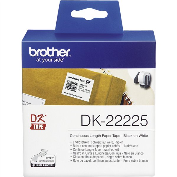Brother etichette continue carta bianco, 30,48 m x 38 mm DK-22225