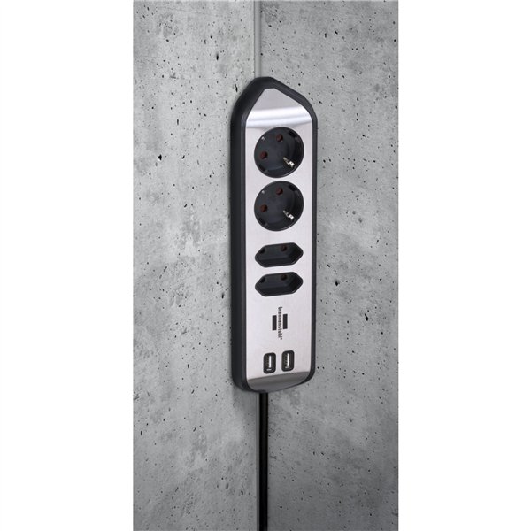 Brennenstuhl estilo presa multipla 4 prese nero