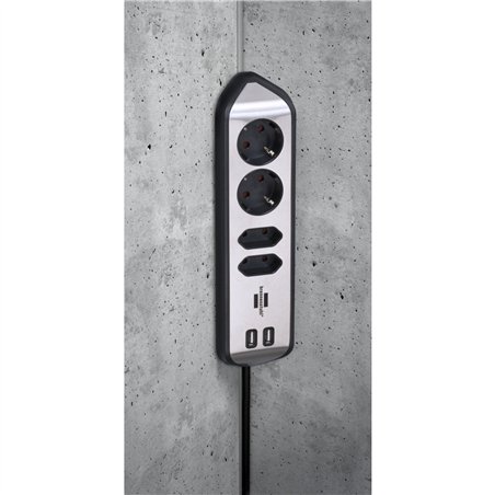 Brennenstuhl estilo presa multipla 4 prese nero