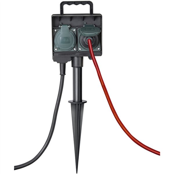 Brennenstuhl presa multipla da giardino 2 pr. con picchetto