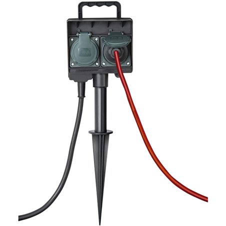 Brennenstuhl presa multipla da giardino 2 pr. con picchetto