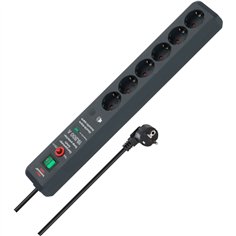 Brennenstuhl Secure-Tec 6-fold power strip anthracite 3m