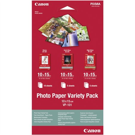 Canon VP-101 Photo carta Variety Pack 10x15 cm, 1x10 u. 2x5 fogli
