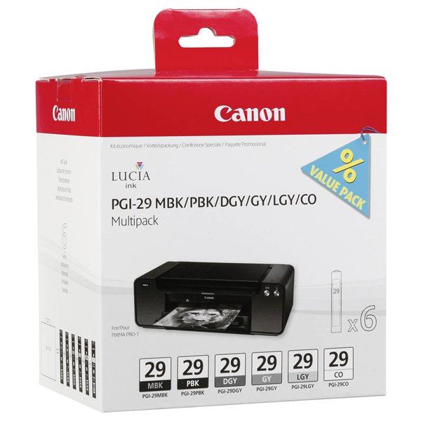 Canon PGI-29 Multi confezione MBK/PBK/DGY/GY/LGY/CO