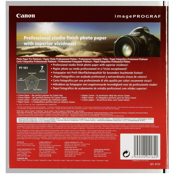 Canon PT-101 A 2, 20 fogli Photo carta Pro Platinum 300 g