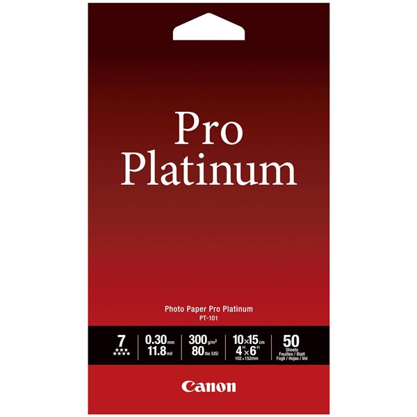 Canon PT-101 10x15 cm, 50 fogli Photo carta Pro Platinum 300 g