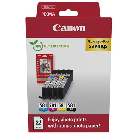 Canon CLI-581 BK/C/M/Y Photo Value Pack
