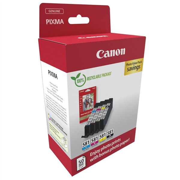Canon CLI-581 BK/C/M/Y Photo Value Pack