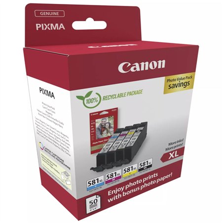 Canon CLI-581XL BK/C/M/Y Photo Value Pack
