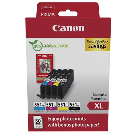 Canon CLI-551XL BK/C/M/Y Photo Value Pack