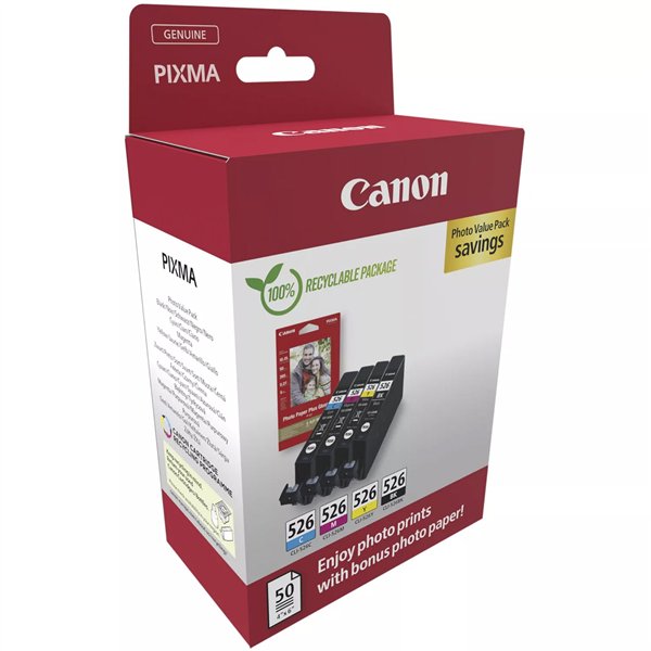 Canon CLI-526 BK/C/M/Y Photo Value Pack