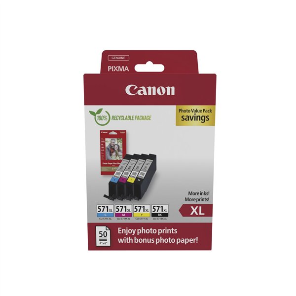 Canon CLI-571 XL BK/C/M/Y Photo Value Pack