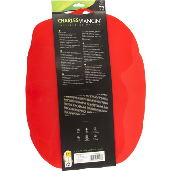 Charles Viancin papav. 35x25 cm coperchio silicone oblungo rosso
