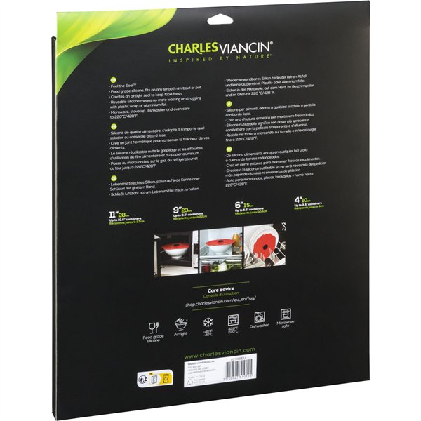 Charles Viancin papavero set 4pz coperchi silicone 28/23/15/10cm