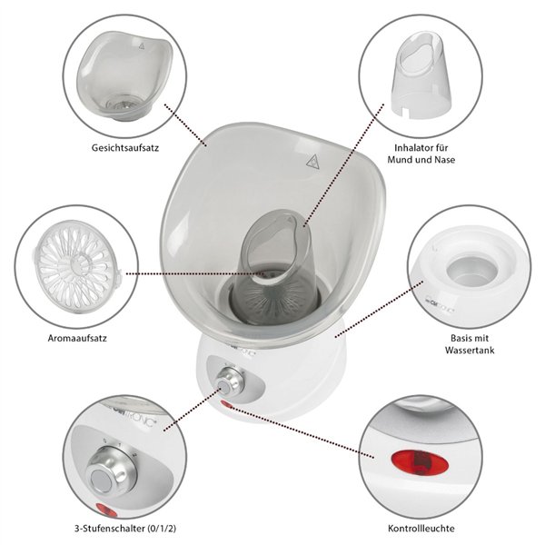 Clatronic GS 3656 bianco-grigio sauna per viso
