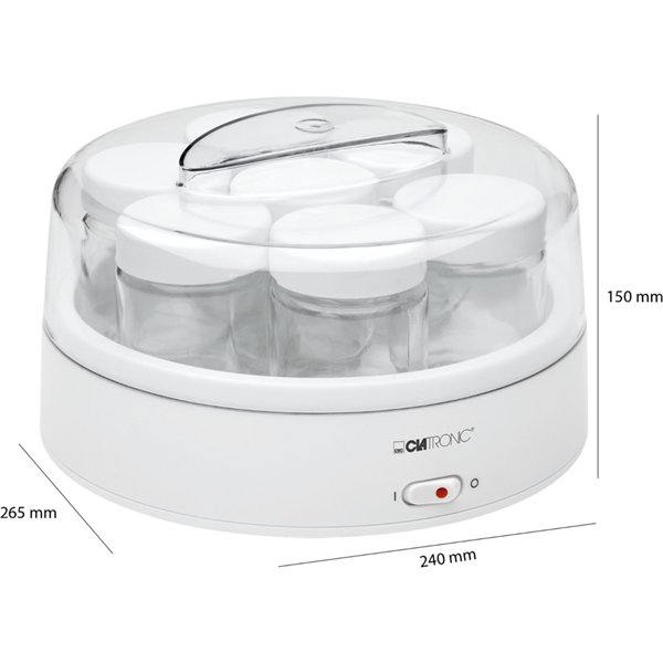 Clatronic JM 3344 bianco macchina per yogurt con 7 bicch.