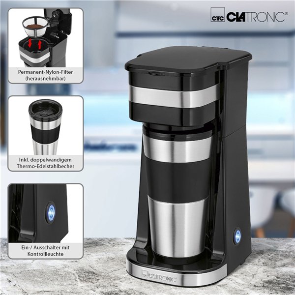 Clatronic KA 3733 Coffee to go T macchina da caffè 1 tazza