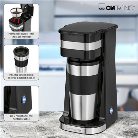 Clatronic KA 3733 Coffee to go T macchina da caffè 1 tazza