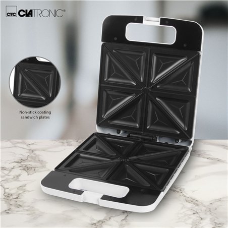 Clatronic ST 3629 bianco piastra da sandwich per 4 sandw.