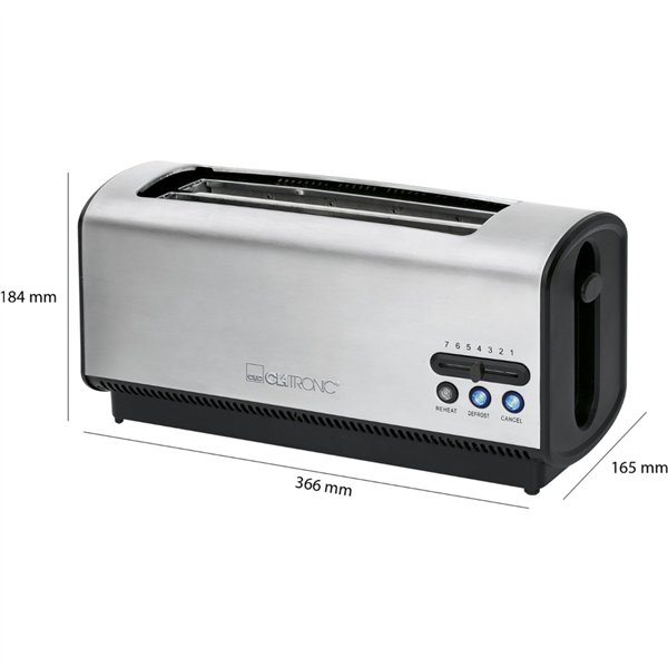 Clatronic TA 3687 inox tostapane fessura lunga 4 fette