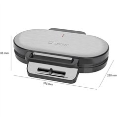 Clatronic WA 3745 nero-inox dopp.macchina per waffle a cuore 2