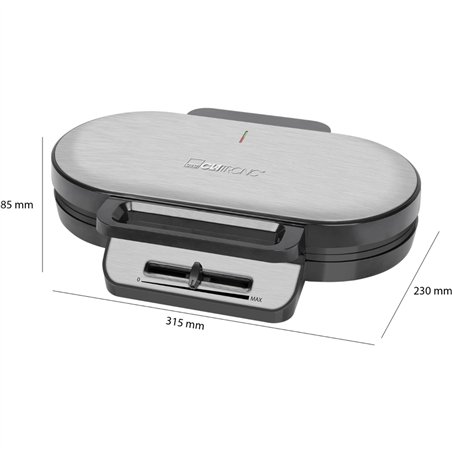 Clatronic WA 3745 nero-inox dopp.macchina per waffle a cuore