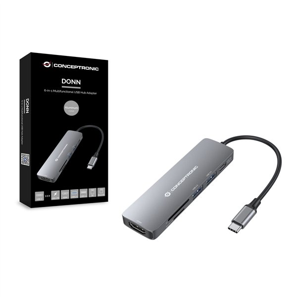Conceptronic DONN11G 6-in-1 USB-C adatt.