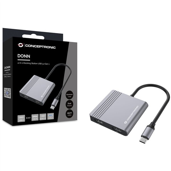 Conceptronic DONN13G 4-in-1 USB 3.2 Docking