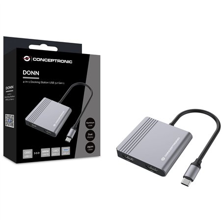 Conceptronic DONN13G 4-in-1 USB 3.2 Docking