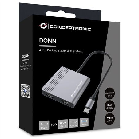 Conceptronic DONN13G 4-in-1 USB 3.2 Docking
