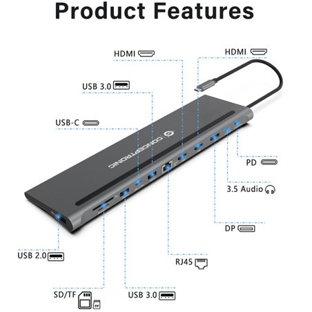 Conceptronic DONN17G 12-in-1 Dockingstation