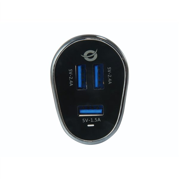 Conceptronic CARDEN06B 3-Port 31.5W USB caricatore auto