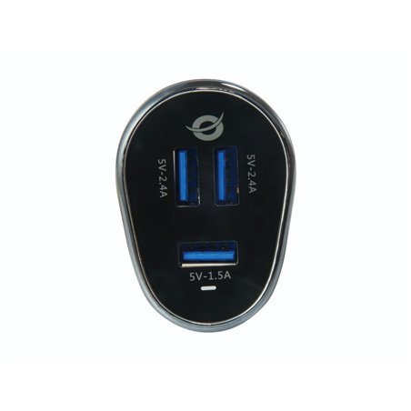 Conceptronic CARDEN06B 3-Port 31.5W USB caricatore auto