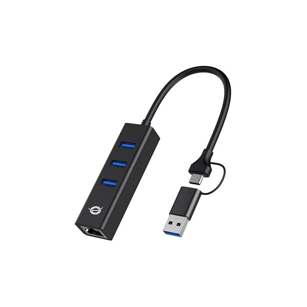 Conceptronic DONN07BA 3-Port USB Hub with Gigabit-Network