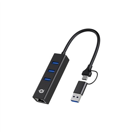 Conceptronic DONN07BA 3-Port USB Hub with Gigabit-Network