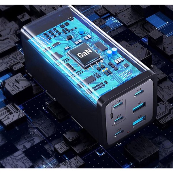 Conceptronic OZUL06BE 6 porte 200W USB-C caricabatt.