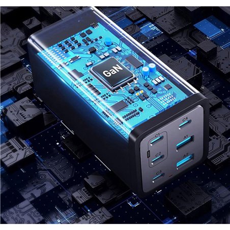 Conceptronic OZUL06BE 6 porte 200W USB-C caricabatt.