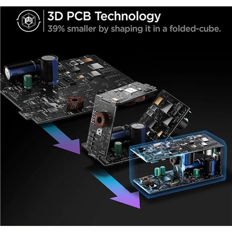 Conceptronic OZUL06BE 6 porte 200W USB-C caricabatt.