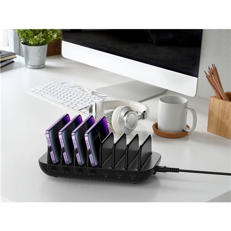 Conceptronic OZUL07B 160W 7 Port stazione di ricarica