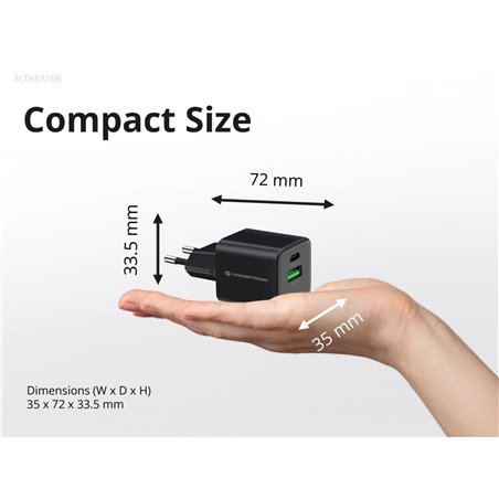Conceptronic ALTHEA15B 2 Port 20W GaN USB PD caricab.